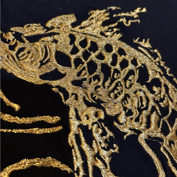 Lauren Ralph Lauren Asian sparkly gold embroidered koi fish cotton shirt Sz 3X - Picture 4 of 5